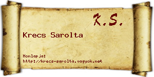 Krecs Sarolta névjegykártya